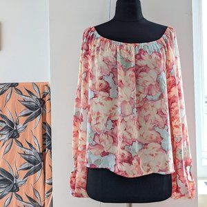 Forever21 Pastel Flowy Floral Off-Shoulder top